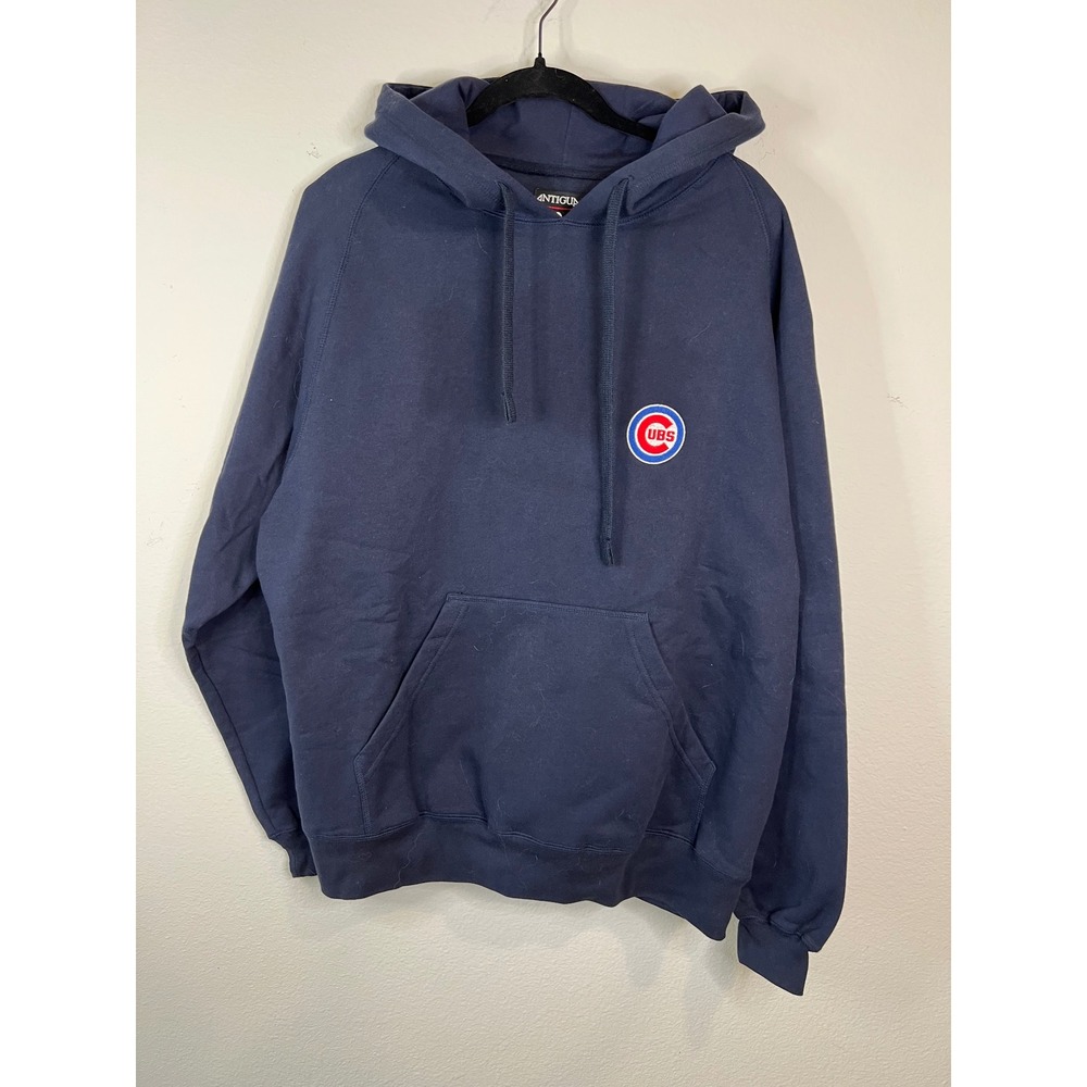 Antigua Chicago Cubs MLB Hoodie Embroidered Logo Navy Blue Large